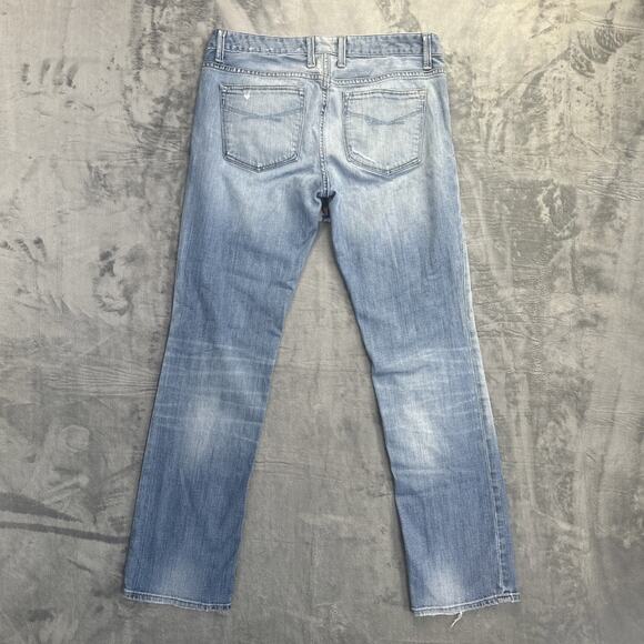 Gap 1969 Easy Straight Distressed Jeans Women's Size 29 Light Faded Blue‎ - Picture 2 of 9